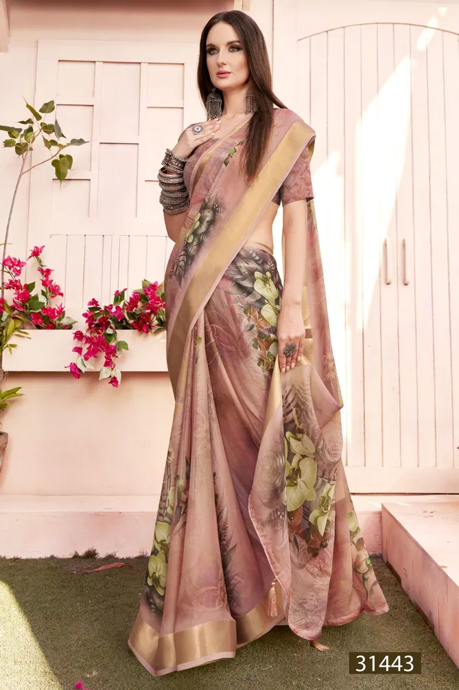 Shalu Vol 7 By Vallabhi Moss Georgette Printed Sarees Wholesale In India